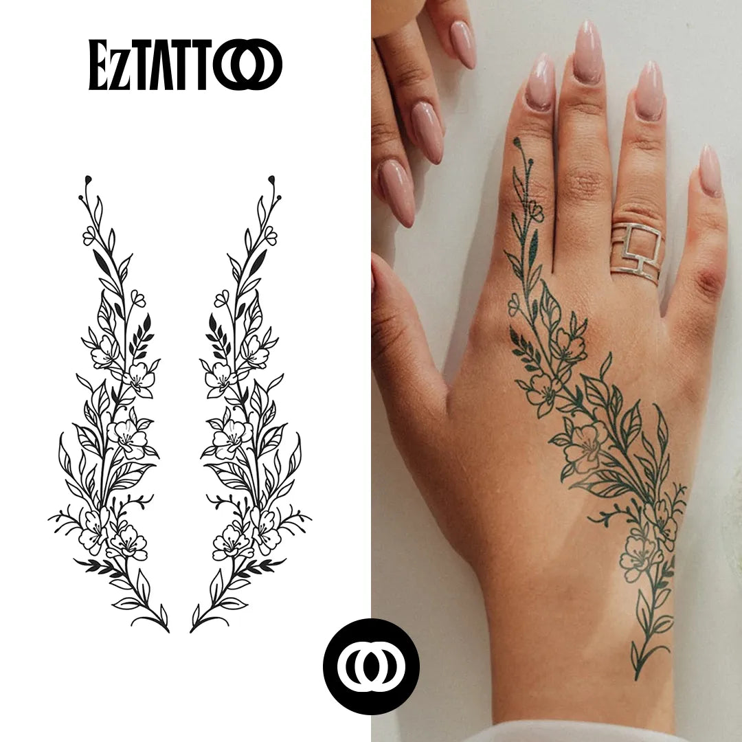 Tatuagem Temporária Delicada A Tatuagem Temporária Videira Floral