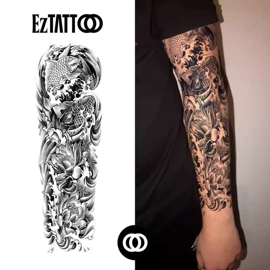 Renascimento Oriental Braço Fechado Tatuagem Temporária