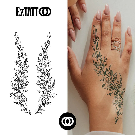 Tatuagem Temporária Delicada A Tatuagem Temporária Videira Floral