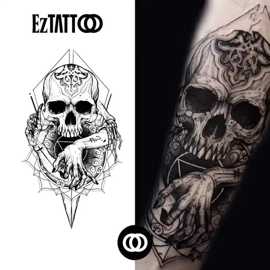 Caveira das Trevas Tatuagem Temporária (Promocional)
