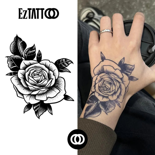 tatuagem-temporaria-rosa-realista-vintage